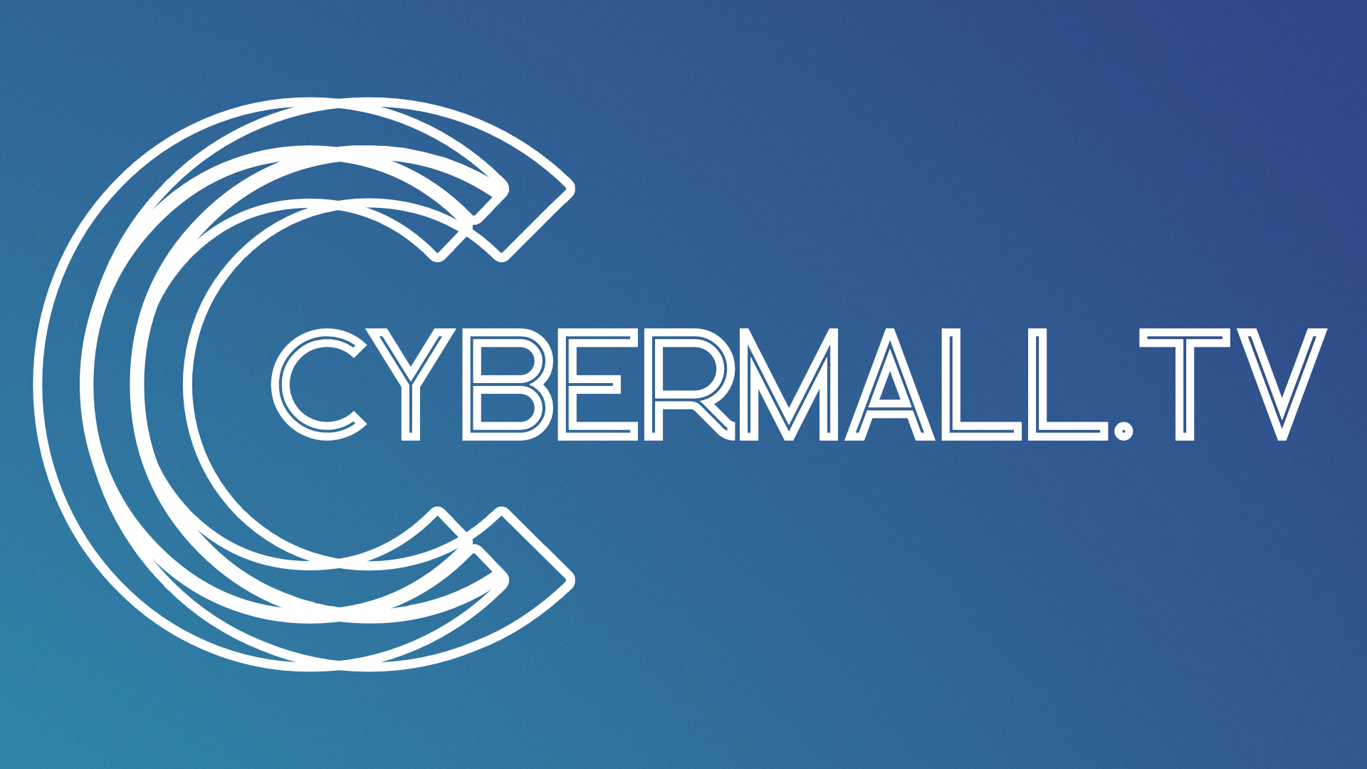 The word "Cybermall.TV" with white letters on a blue background.